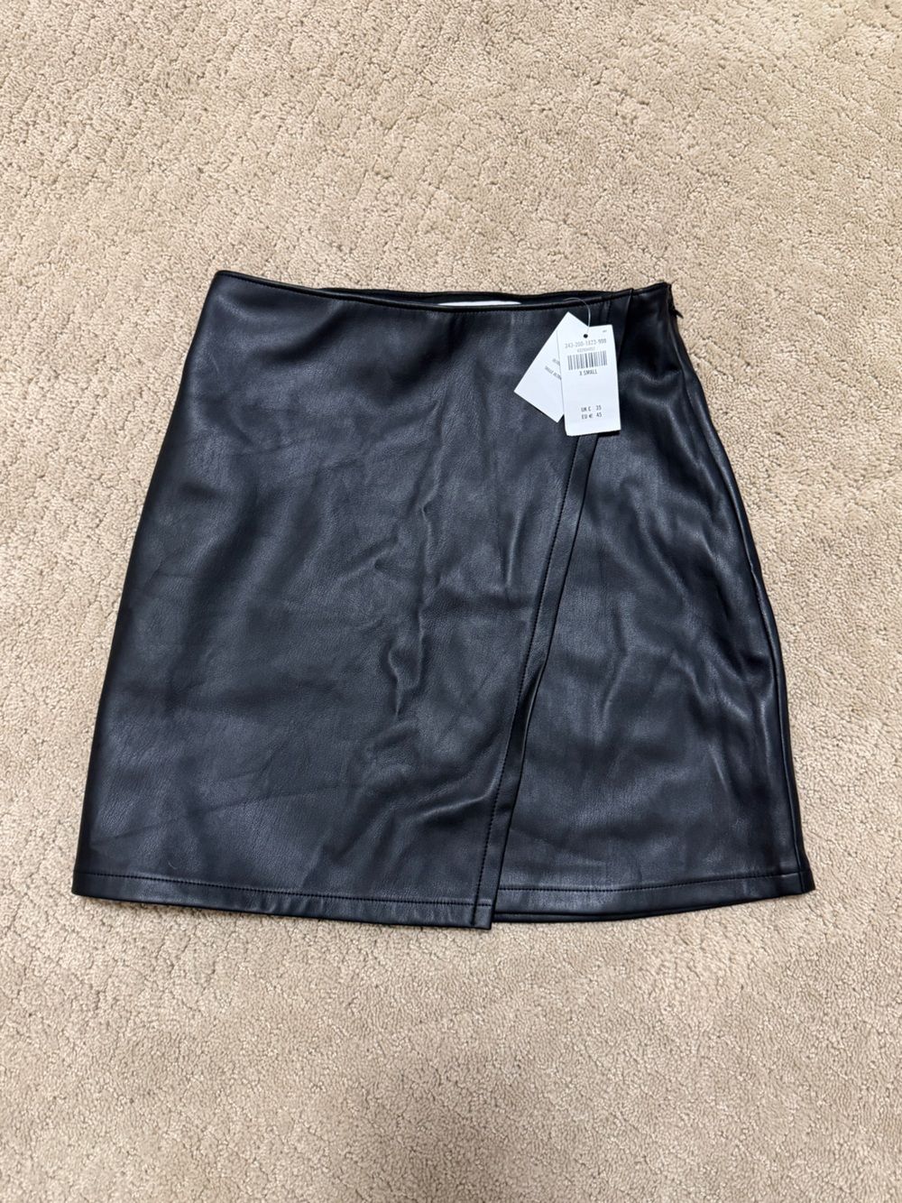 Hollister Black Faux Leather Mini Skirt